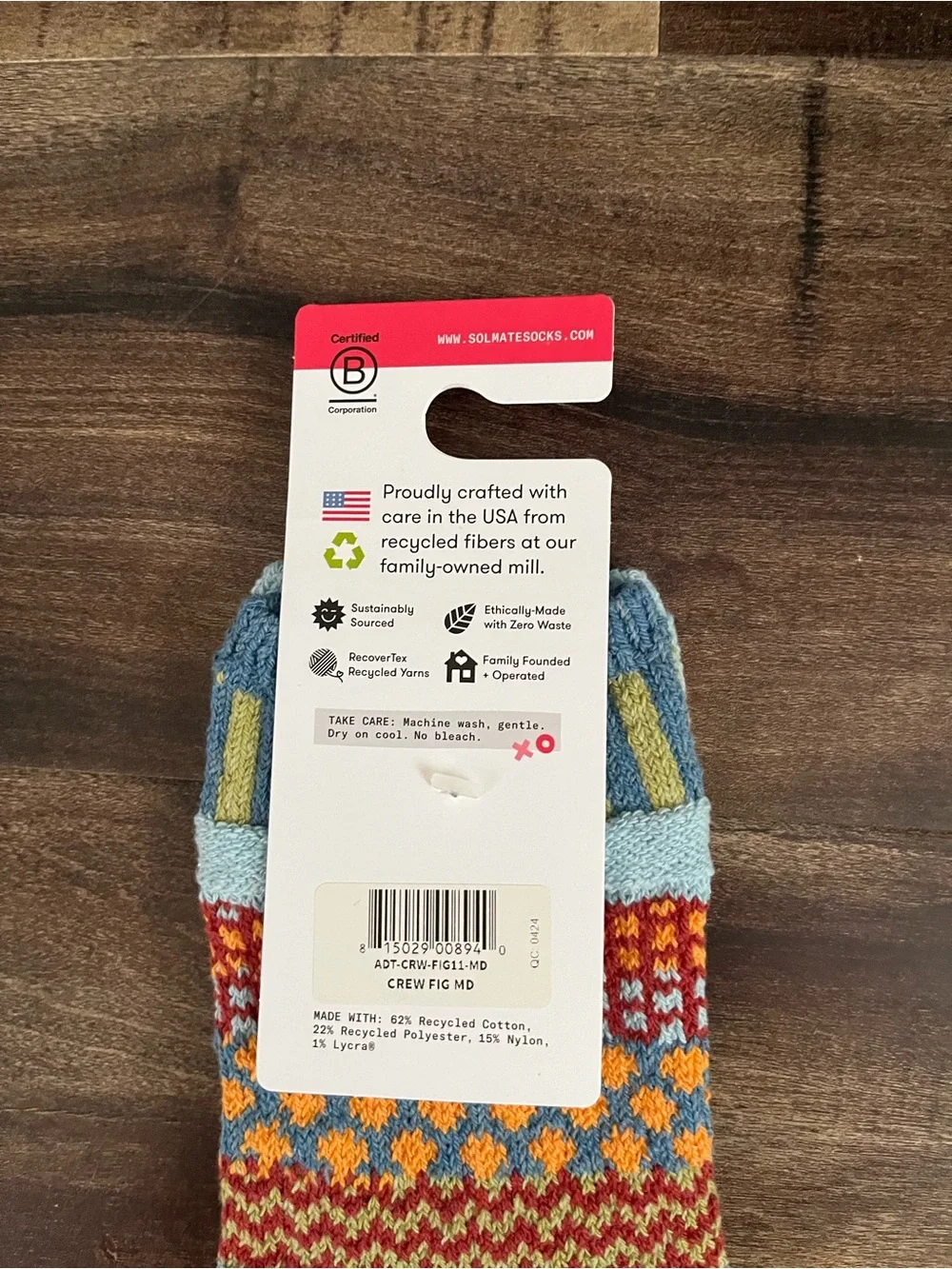 Women’s Medium Multicolor Solmate Socks brand new